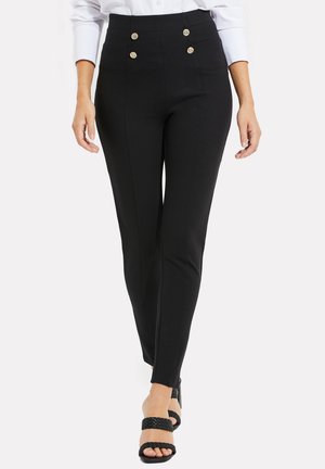 THB WILLIAM WITH MILITARY BUTTON - Pantaloni - black