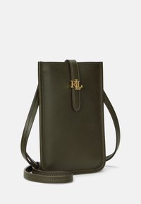 Lauren Ralph Lauren LEATHER CROSSBODY TECH CASE - Taštička na mobil - dark olive