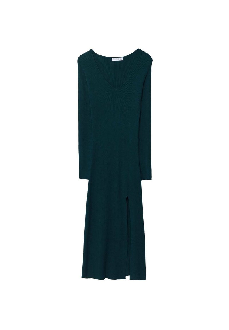 Stradivarius Gebreide jurk groen gemêleerd