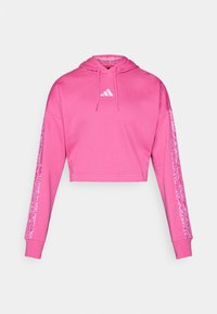 ESSENTIALS 3 STRIPES PRINT - Hanorac - semi lucid fuchsia