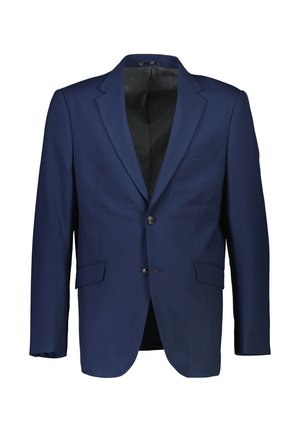 Marineblazer aus einem glatten Stoff, mit einem einreihigen Design, zwei Knöpfen, Reverskragen und seitlichen Taschen.