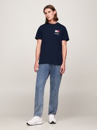 Tommy Jeans ESSENTIAL FLAG TEE  - T-shirt basic - dark night navy