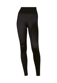 Schwarze Sportleggings mit einem strukturierten Muster, hohem Bund und dehnbarem Material, das für Komfort und Bewegungsfreiheit sorgt.