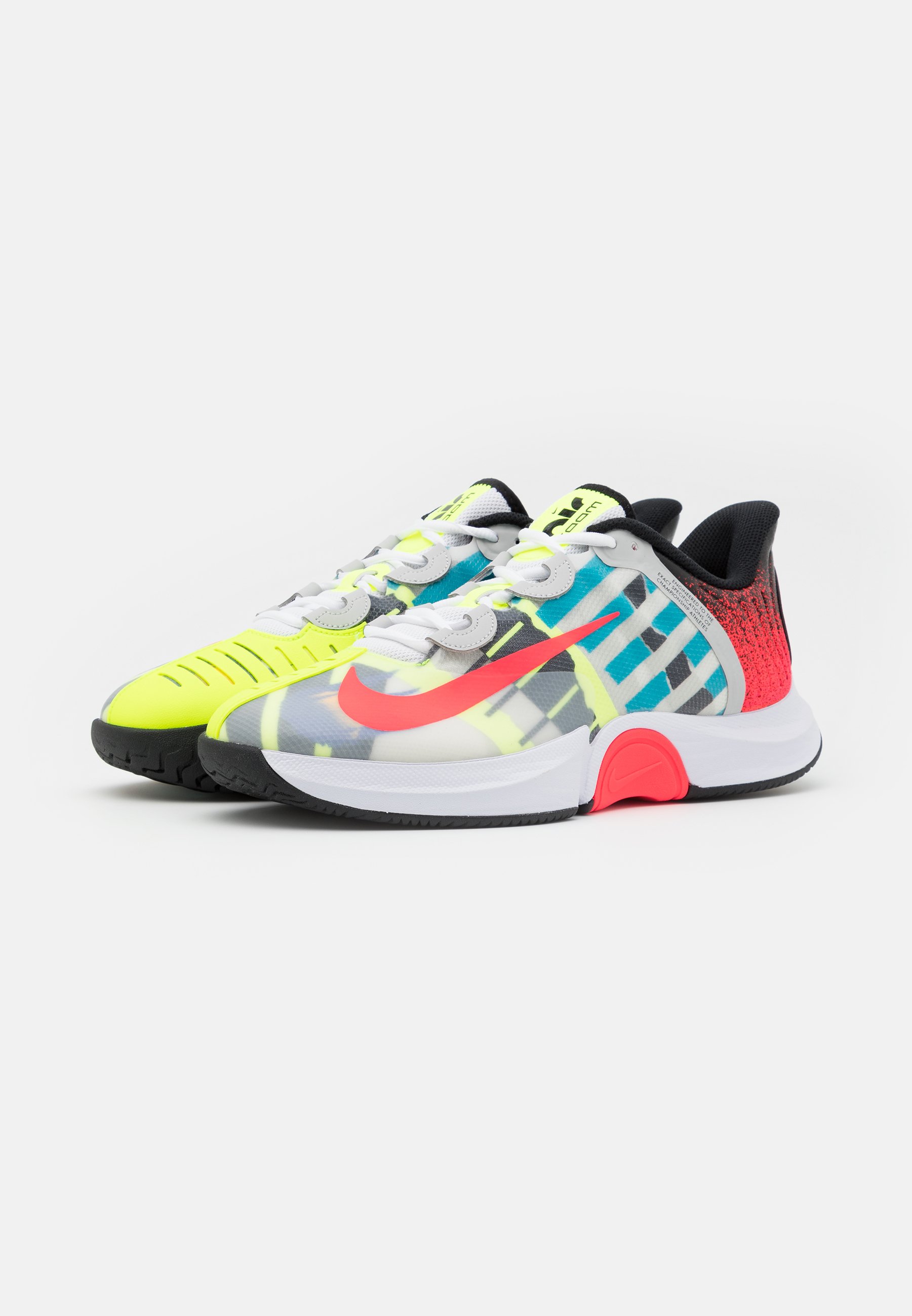 Nike Performance AIR ZOOM GP TURBO - Baskets basses - white/solar red/hot  lime/neo turquoise/blanc - ZALANDO.CH