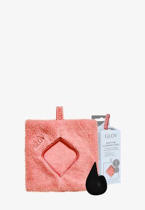 GLOV® DEEP PORE CLEANSING TOWEL FOR WATER-ONLY MAKEUP REMOVAL AND SKIN CLEANSING + HOOK - Skincare set - cheeky peach