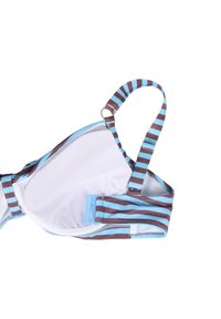 Zizzi UNDERWIRED BIKINI BRA WITH PRINT - Bikiinide ülaosa - bluebrown stripe aop