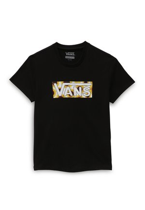 SUNLIT V CREW - T-shirt z nadrukiem - black