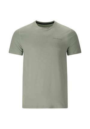 Lichtolijfgroen t-shirt met korte mouwen en ronde hals, met klein "ENDURANCE" logo op de linkerborst.