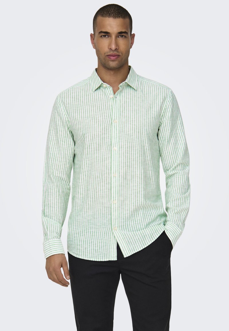 Only & Sons ONSCAIDEN STRIPE SHIRT - Majica - greenbriar