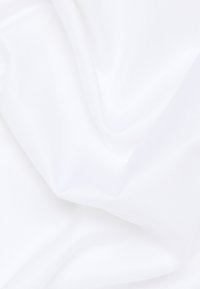 White fabric with a smooth texture, lightly wrinkled with subtle sheen, featuring a uniform, consistent appearance throughout.