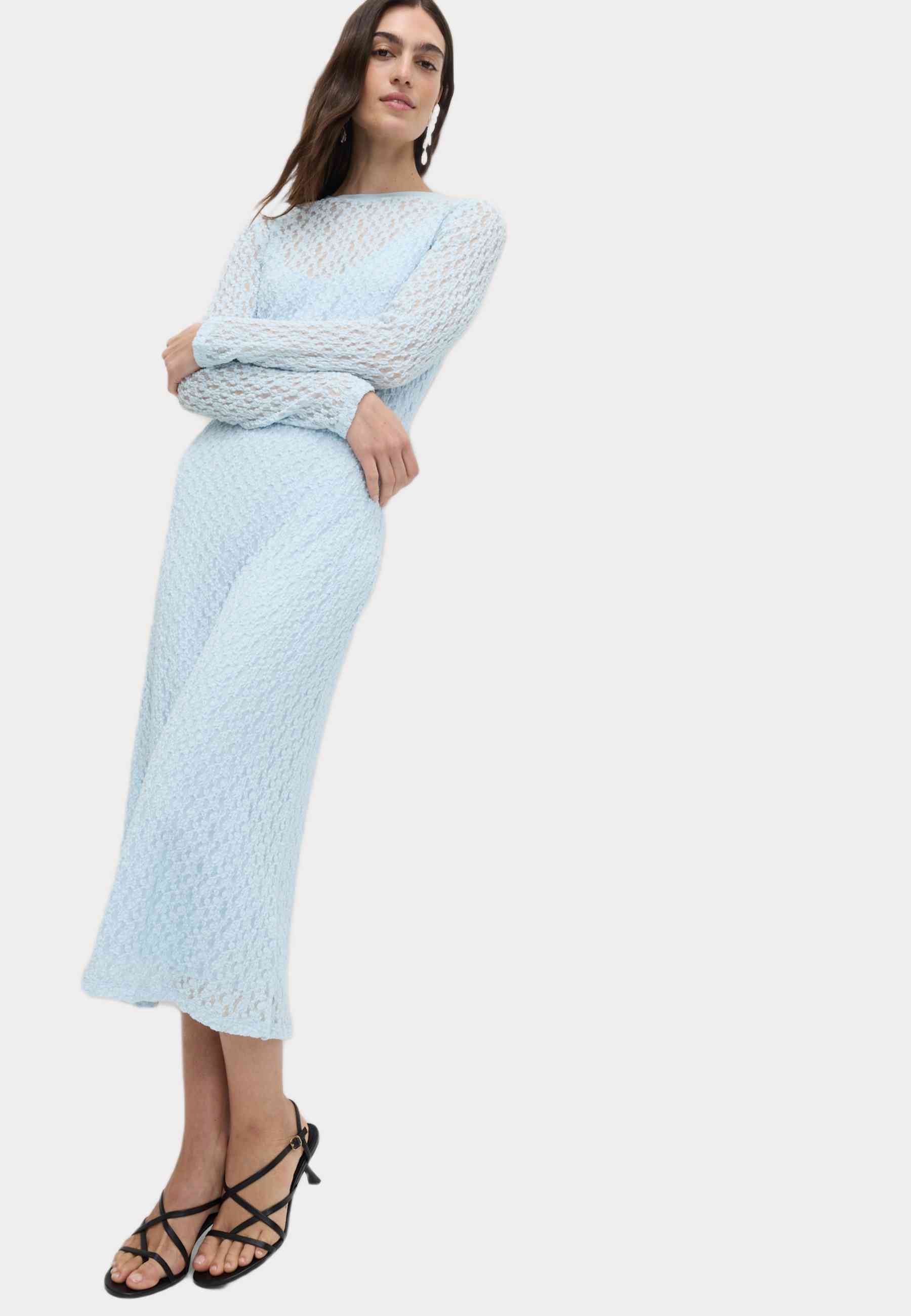 Robe Midi Femme Marks And Spencer Taille 10 - Bleue à Fleurs, Ligne A