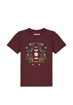 MOONPHASES  FLOWERS  - T-shirt print - burgundy