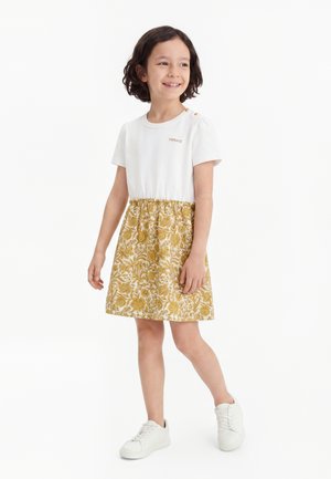 Versace, DRESS LIBERTY FLORAL LOGO - Φόρεμα ημέρας - white/gold-coloured/light sand