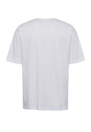 Weißes, kurzärmeliges T-Shirt aus Baumwolle in lockerer Passform. Verfügt über einen runden Halsausschnitt und einen geraden Saum, ohne sichtbare Muster oder Akzente.