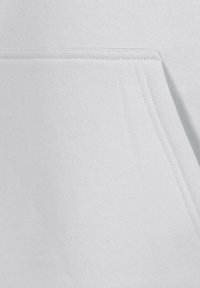 Light gray hoodie fabric with a textured knit pattern, featuring a large front pocket and sewn seams. Soft and casual design.