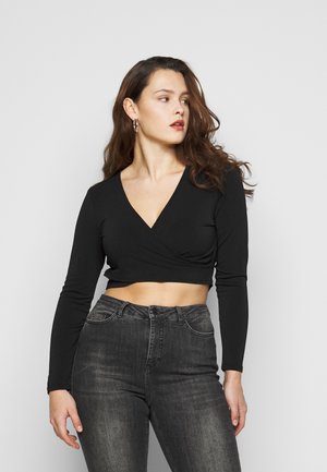 PCJIANNA CROPPED - Pitkähihainen paita - black