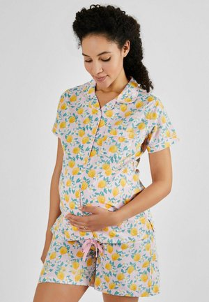 JoJo Maman Bébé LEMON PRINT MATERNITY NURSING SET-REGULAR FIT - Pidžaamakomplekt - pink