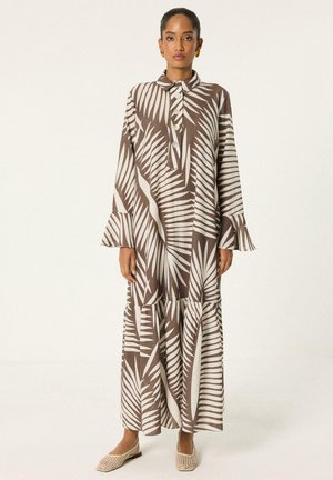Touché Privé, TROPICAL PATTERNED DRESS - Maksikleit - brown