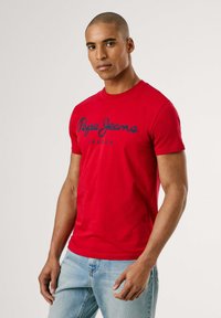 Pepe Jeans ORIGINAL STRETCH  - Majica kratkih rukava s printom - rugby red