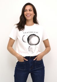 LOUISA  - Print T-shirt - chalk w black white print
