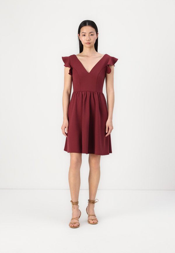 VICLARA FLOUNCE SLEEVES DRESS - Freizeitkleid - burgundy