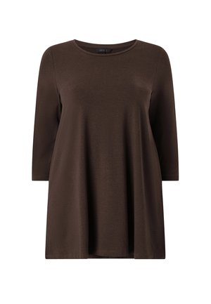 Ellos Plus collection, TUNIKA IN BAUMWOLLE/VISKOSE - Langarmshirt - dark brown