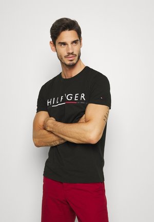 GLOBAL STRIPE TEE - T-shirt con stampa - black
