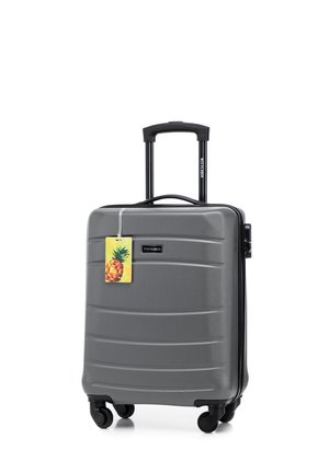 SMALL SUITCASE WITH LUGGAGE TAG FROM ABS - Valise à roulettes - grey