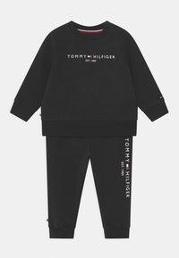 Tommy Hilfiger - BABY ESSENTIAL CREWSUIT SET UNISEX - Trenirka - black Miniaturna slika 1