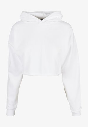 LADIES OVERSIZED CROPPED HOODY - Luvtröja - white