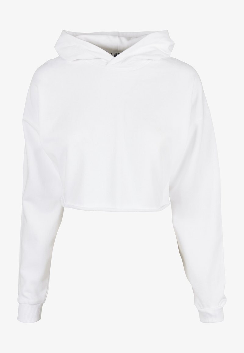 White oversized cropped hoodie Clearance