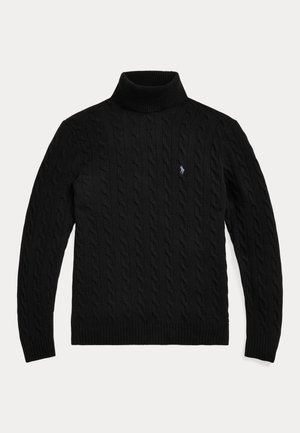 Polo Ralph Lauren CABLE WOOL-CASHMERE TURTLENECK SWEATER - Pullover - black