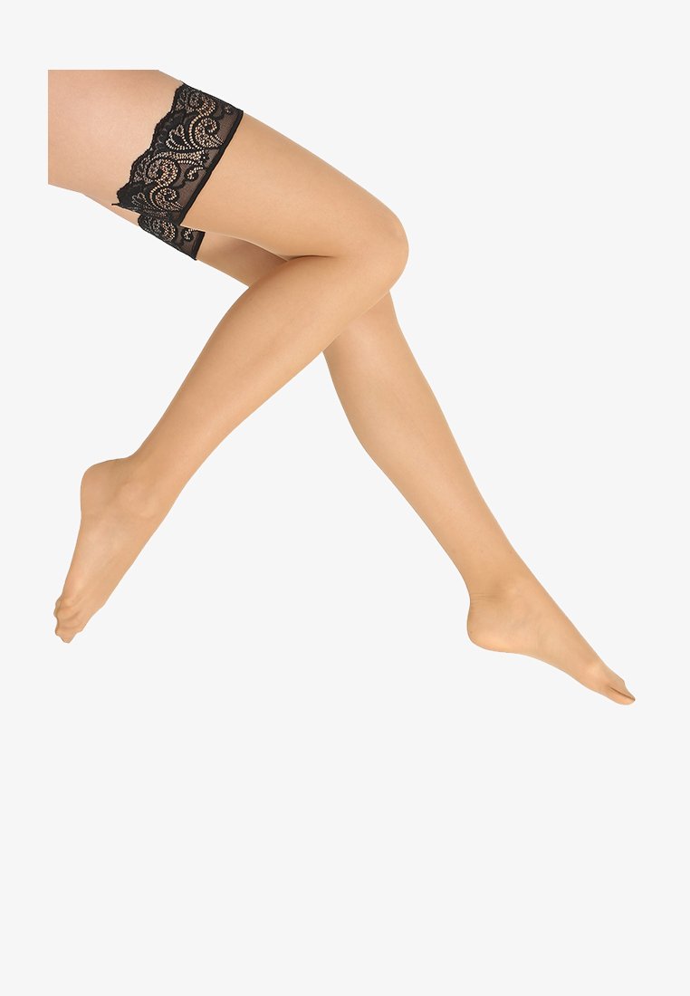 FALKE - MATT DELUXE 20 DENIER STAY UPS TRANSPARENT MATT - Over-the-knee socks - powder/black, Enlarge