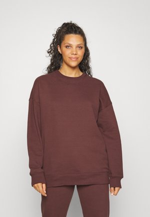 OVERSIZED CREW - Felpa - cedar brown
