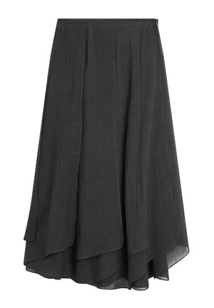 Massimo Dutti LONG FLOWING WITH RUFFLES - Maxirok - mottled brown