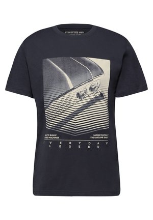 T-shirt con stampa - blau