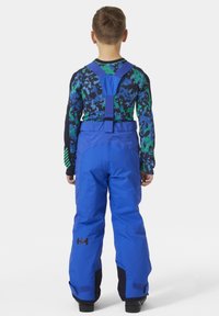 Blauwe sneeuwbroeken met verstelbare schouderbanden, zijventilatie en versterkte zoom. De stof is duurzaam met een gladde textuur, ideaal voor activiteiten in koude weersomstandigheden.