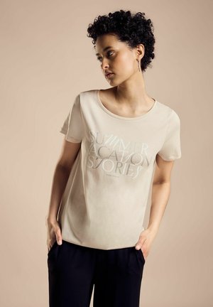 Street One MIT WORDING - T-Shirt print - beige