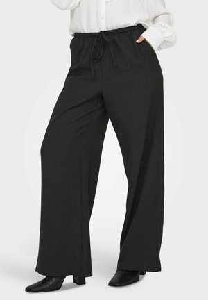 JDY MIT WEITEM BEINSCHNITT  NINA HOHE TAILLE   - Broek - dark grey melange