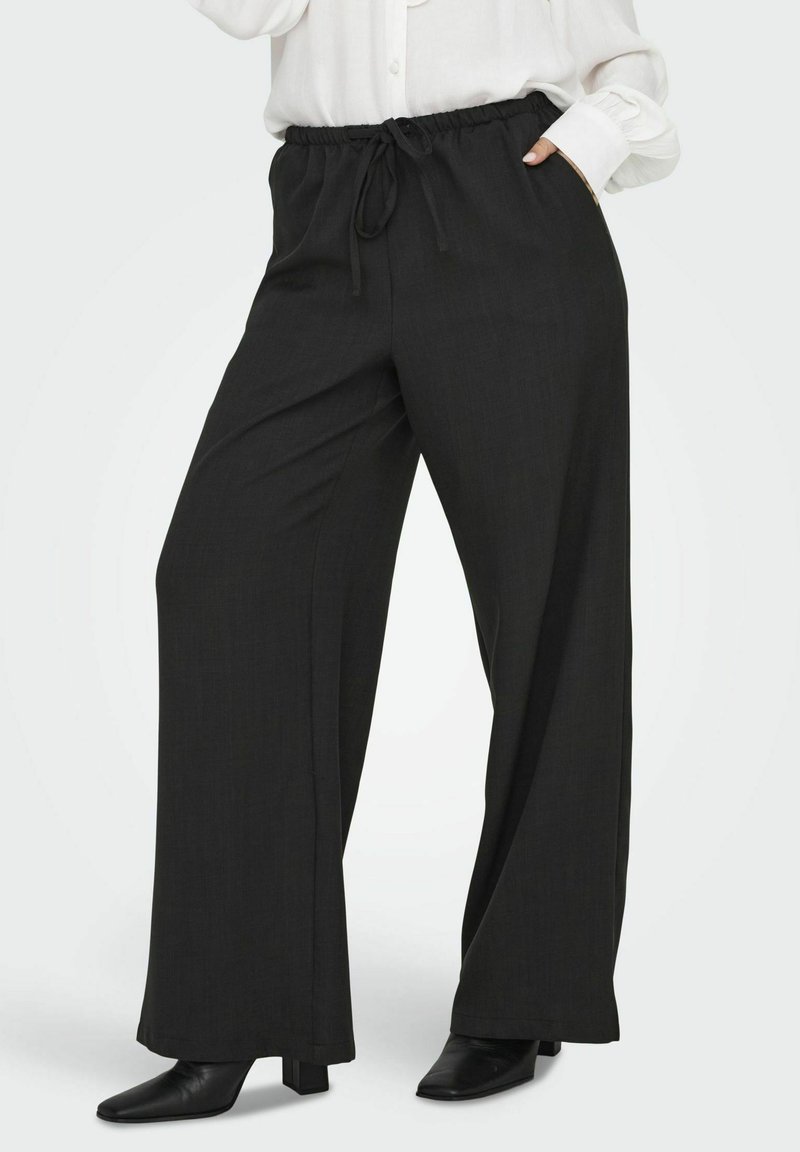 JDY MIT WEITEM BEINSCHNITT  NINA HOHE TAILLE   - Broek - dark grey melange
