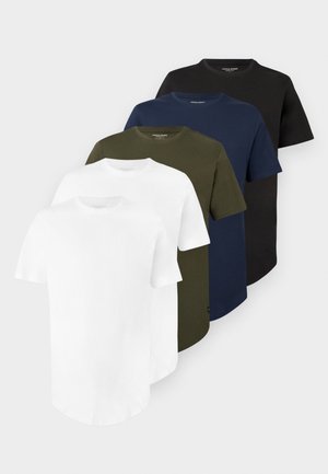 JJENOA TEE CREW NECK 5 PACK - T-shirts - white/black/dark blue