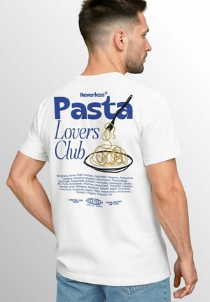 PASTA LOVERS CLUB NUDELN ITALIEN GRAFIK  - Print T-shirt - weiss blau