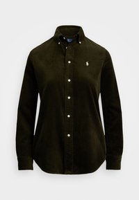 STRETCH SLIM FIT COTTON CORDUROY SHIRT - Blus - olive