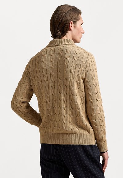 Polo Ralph Lauren CABLE-KNIT CARDIGAN - Chaqueta de punto - camel melange