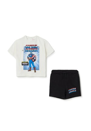 SET WITH CAPTAIN AMERICA - Tracksuit bottoms - white black