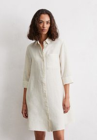 Marc O'Polo - A SHAPED 3/4 SLEEVE SHORT LENGTH BREAST POCKET - Shirt dress - silky stone Thumbnail Image 1