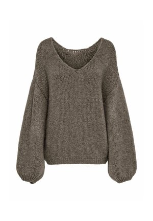 JDY, JDYDINEA L/S REVERSIBLE PULLOV. KNT NOOS - Svetrík - walnut