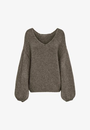 JDY, JDYDINEA L/S REVERSIBLE PULLOV. KNT NOOS - Svetrík - walnut