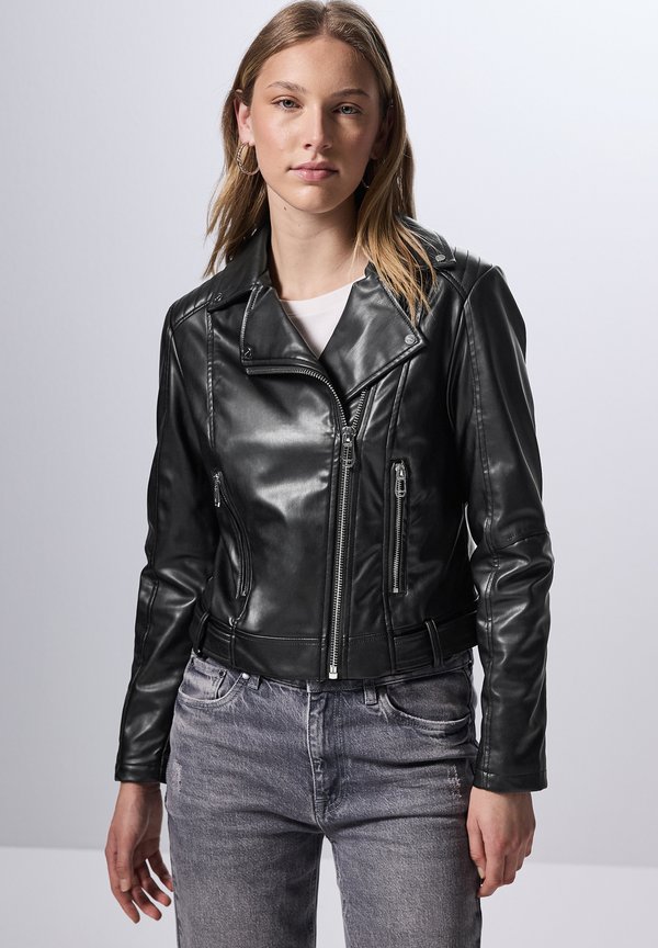 BIKER - Kunstlederjacke - schwarz