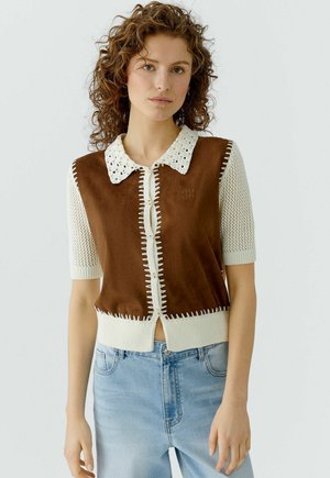 Vest - white brown